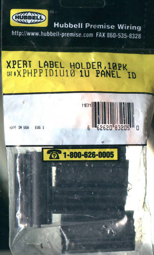 HUBBELL XPERT Patch Bay LABEL HOLDER 1U Cable PANEL XPHPPID1U10 ADC 662620832050
