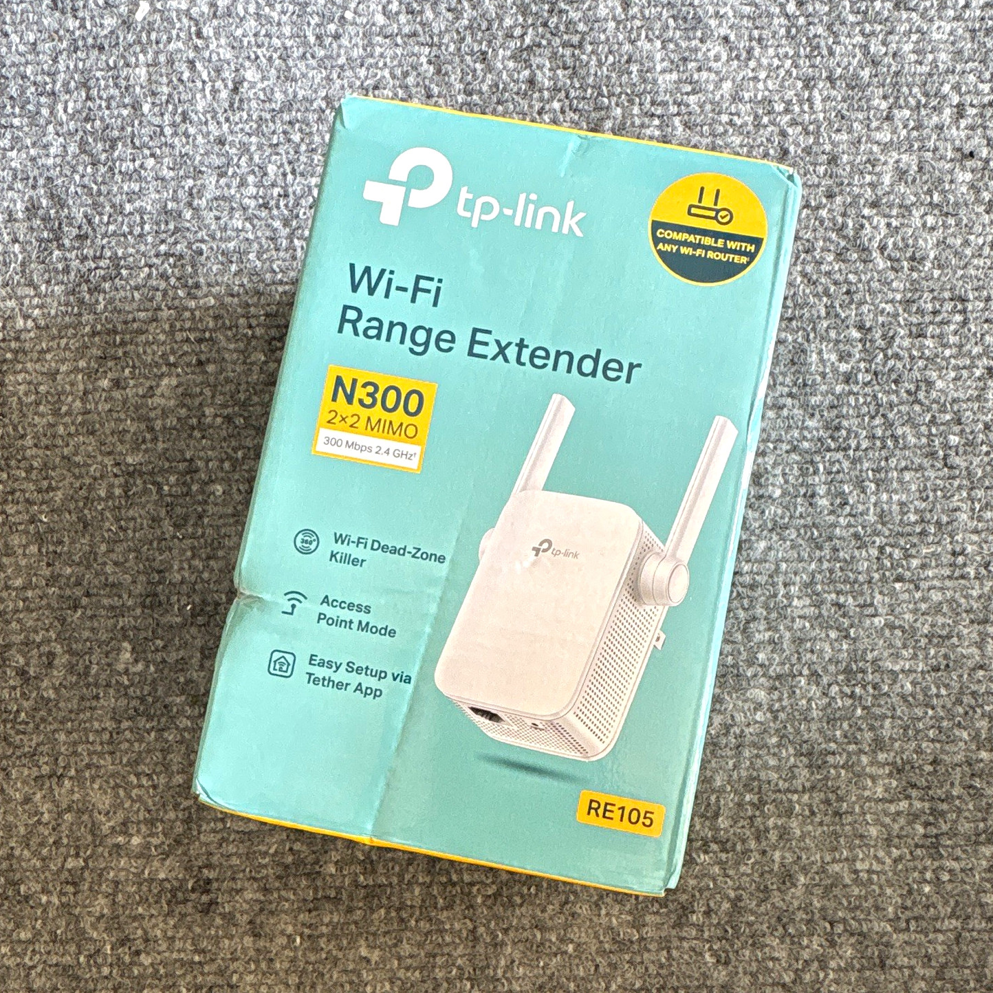TP-LINK RE105 N300 Wi-Fi Range Extender 300Mbps 2.4GHz Ethernet AP White