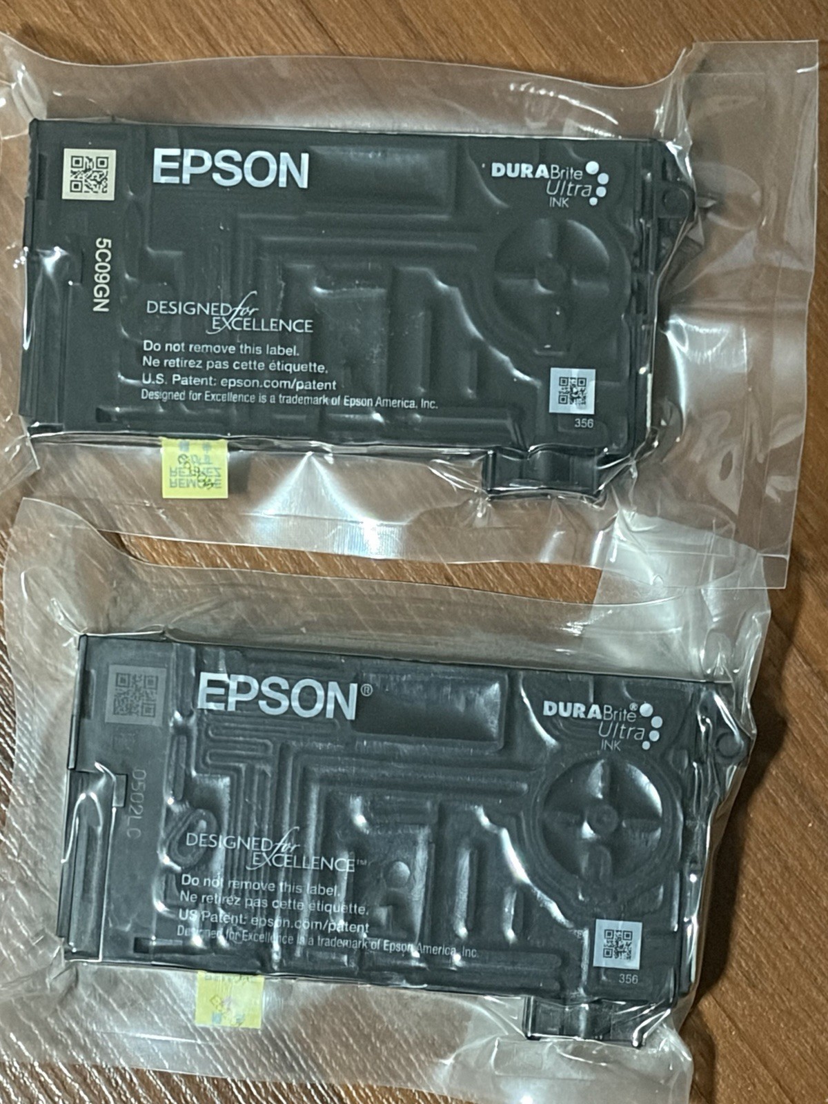 2 Epson 822XL DURABrite Ultra Black Inkjet Printer Ink Cartridge T822XL120-S