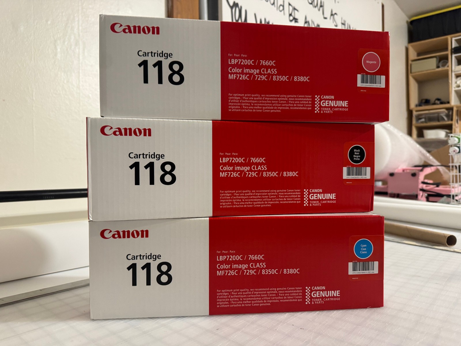 Canon 118 Toner 3-Pack | Black Cyan Magenta | For MF8580Cdw MF8380Cdw