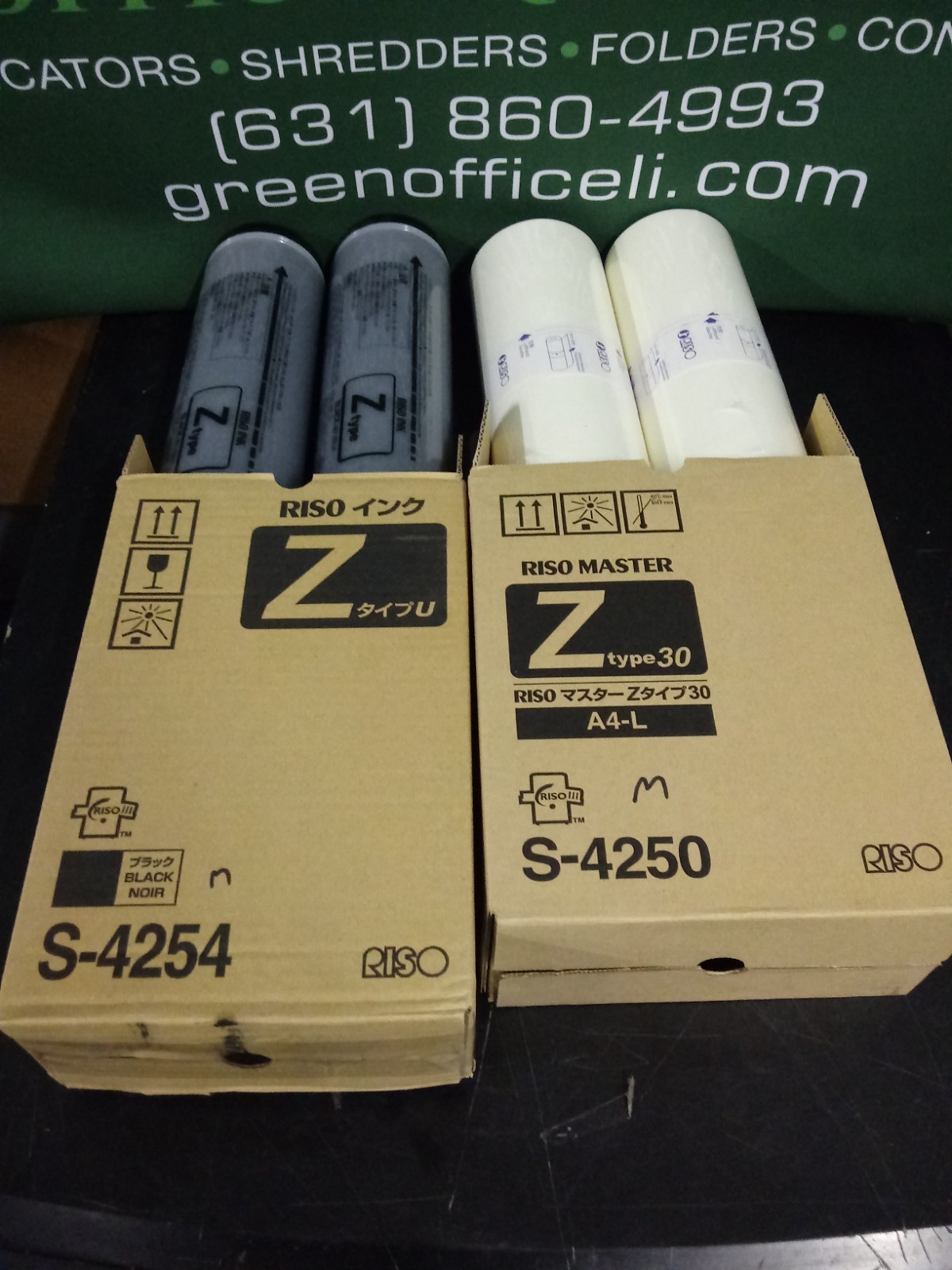 2 Riso RISOGRAPH Brand S4250 MASTER ROLLS & 2 S4250 Black Ink EZ220 EZ221 RZ220