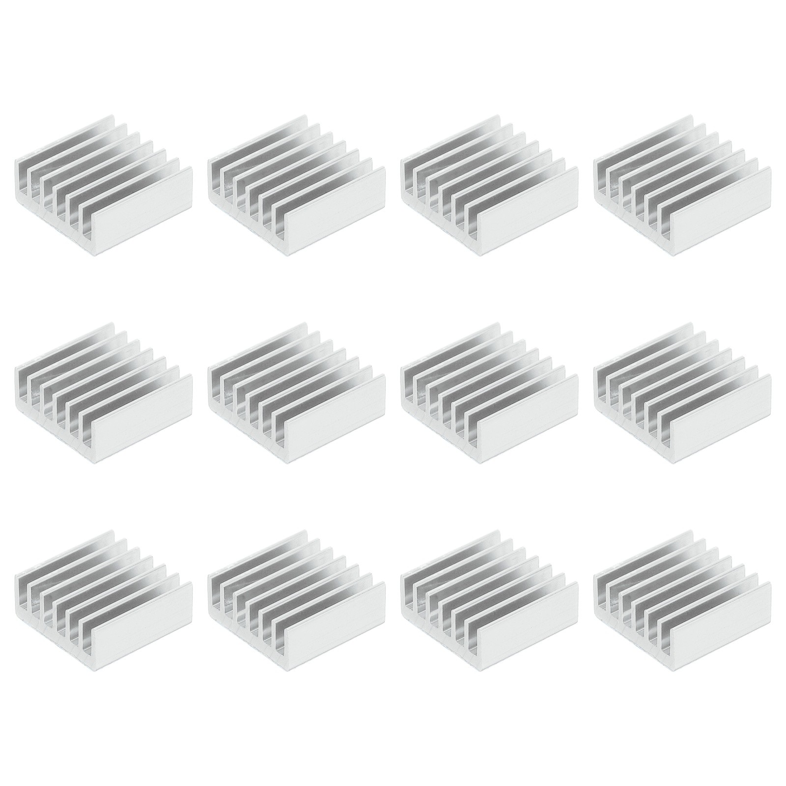 12 Pcs Heatsink 14x14x6mm Aluminum Heat Sink with Thermal Blue Sticker White