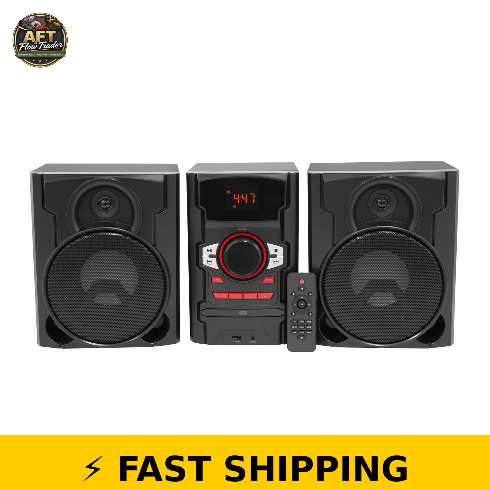 Onn. 100W CD Stereo System with Bluetooth & USB Charging