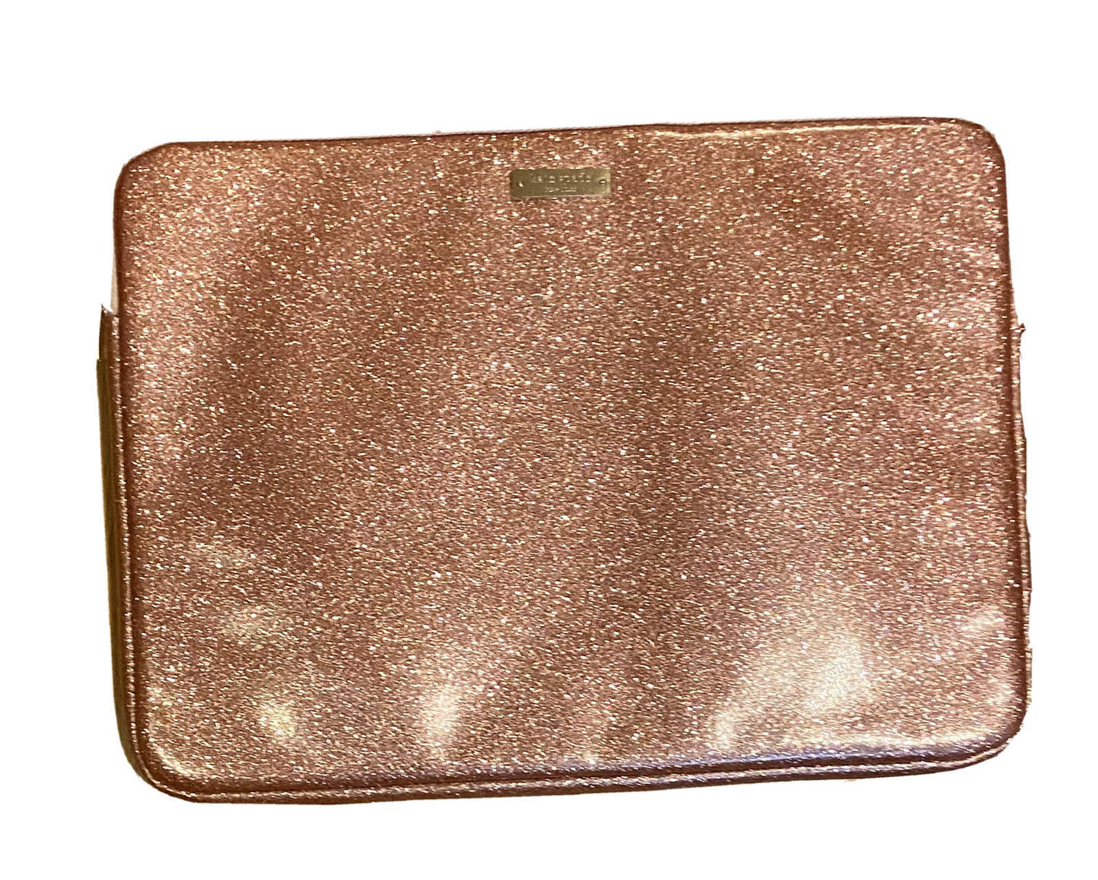 Kate Spade New York Rose Gold Glitter Padded Sleeve for 13” Laptop Tablet iPad