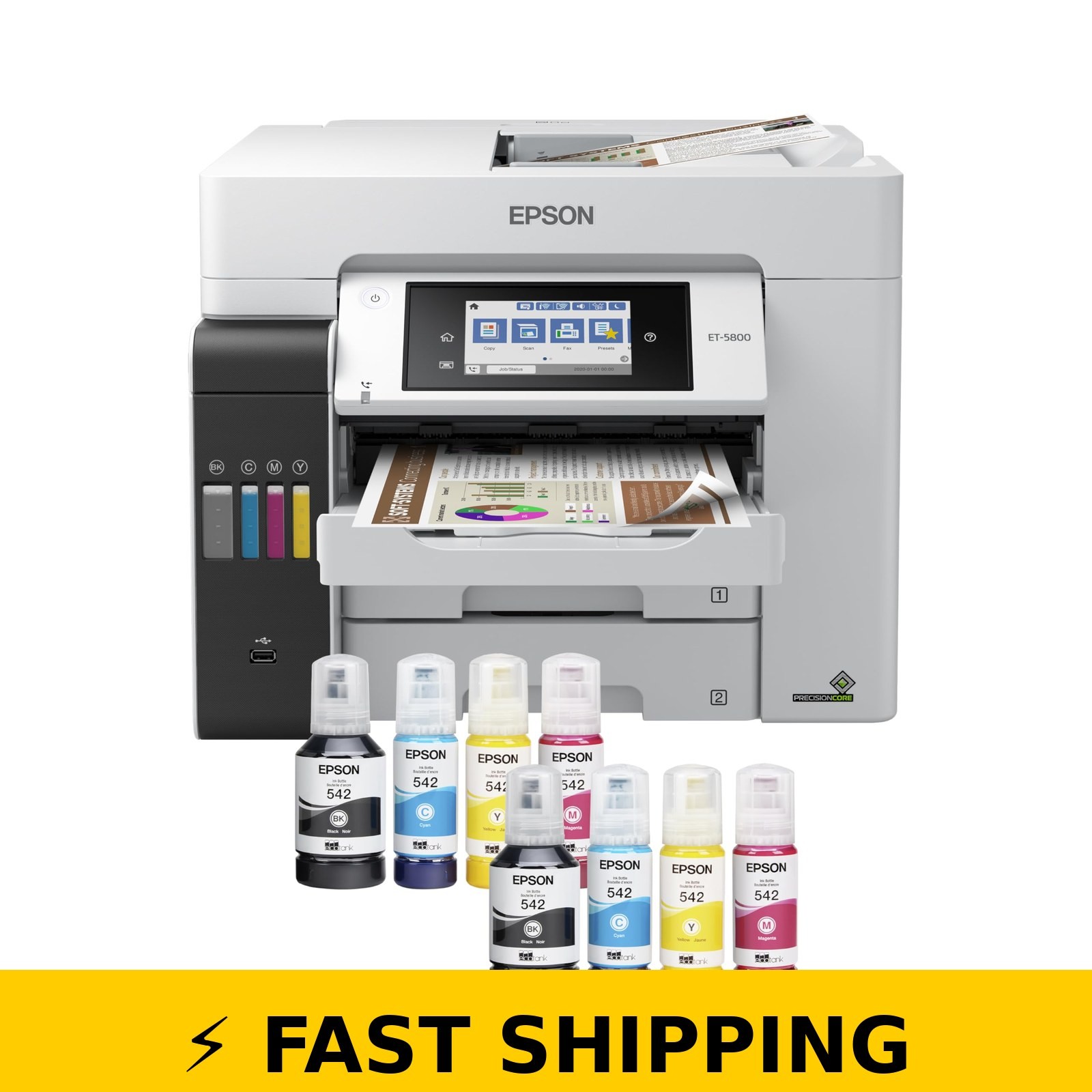 Epson EcoTank Pro ET-5800 Wireless Color All-in-One Printer - White