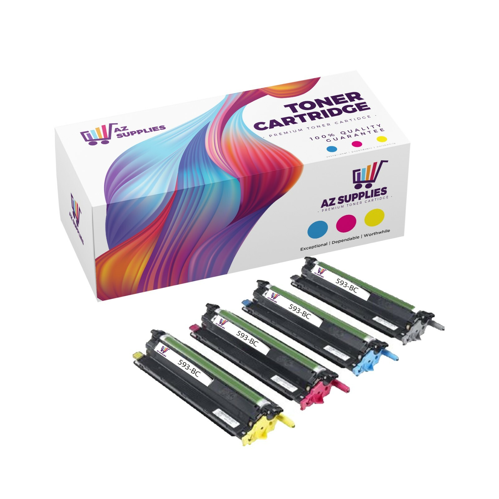 4PK/SET 593-BCBF-BC-BE-BD HIGH YIELD CMYK Toner Compat Dell S3840CDN S3845CDN
