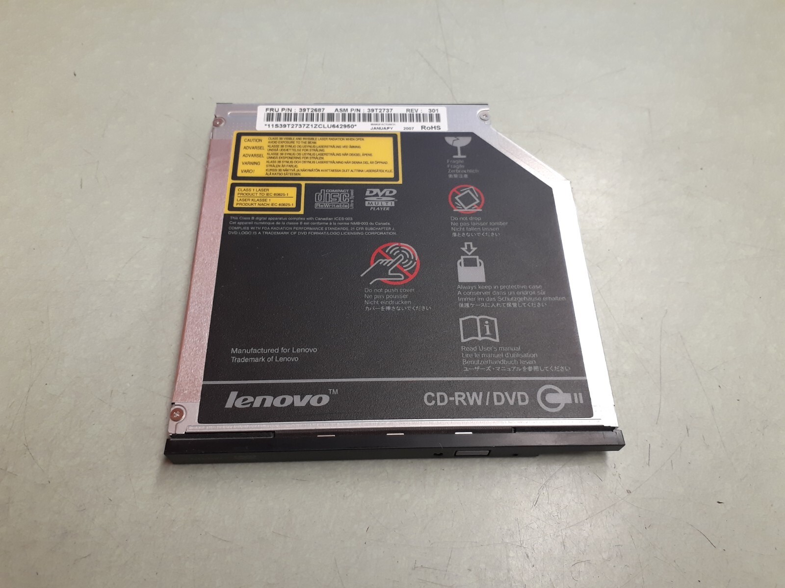 Lenovo 39T2687 Laptop CD-RW/DVD ROM Drive HL GCC-4247N - Black Bezel
