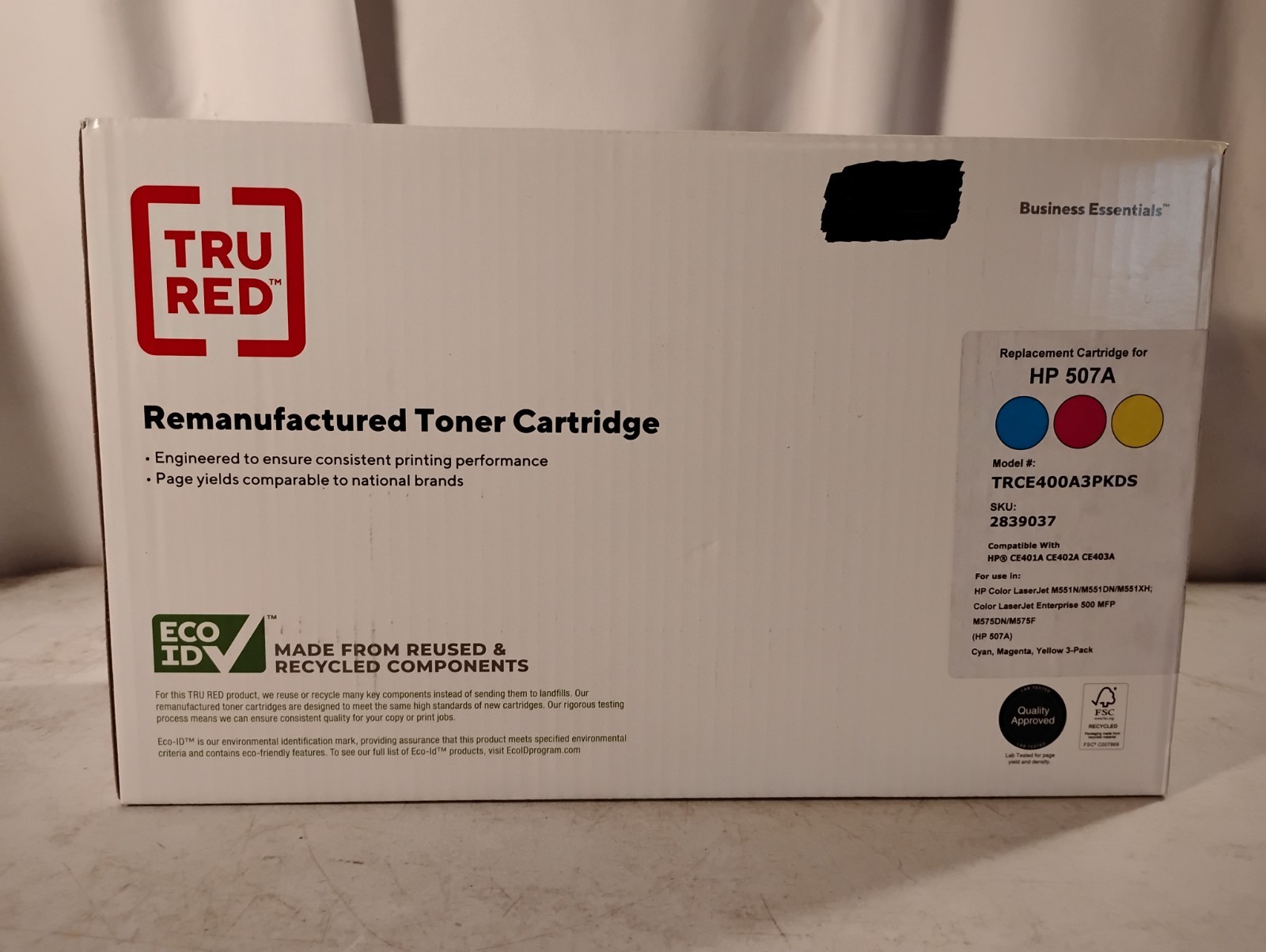 Tru Red TRCE400A3PKDS Compatible Cyan Magenta Yellow Toner Cartridge Replacement