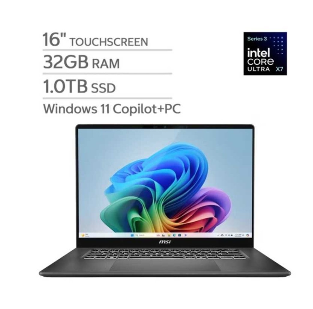 MSI Prestige 16 Flip AI+ 16in 2.8K OLED Touch Core Ultra  32GB 1TB