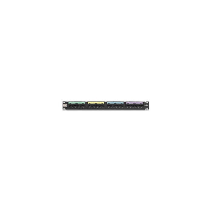 Leviton 5G596-U24 Cat 5e Flat 110-Style Universal Patch Panel 24-Port 1RU Black