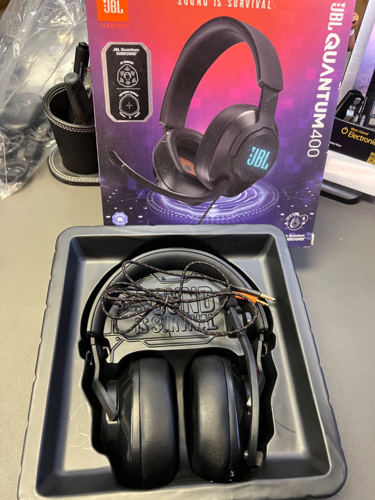 JBL Quantum 400 Wired Over Ear Gaming Headphones -NICE