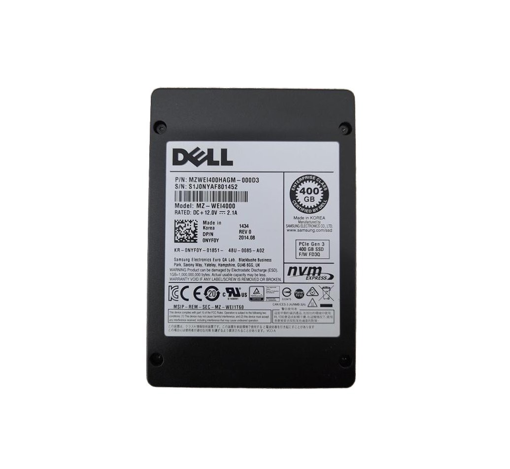 Hard drive Dell 400GB SSD NVMe PCIe 3.0x4 U.2 2.5" MLC MU NYF0Y