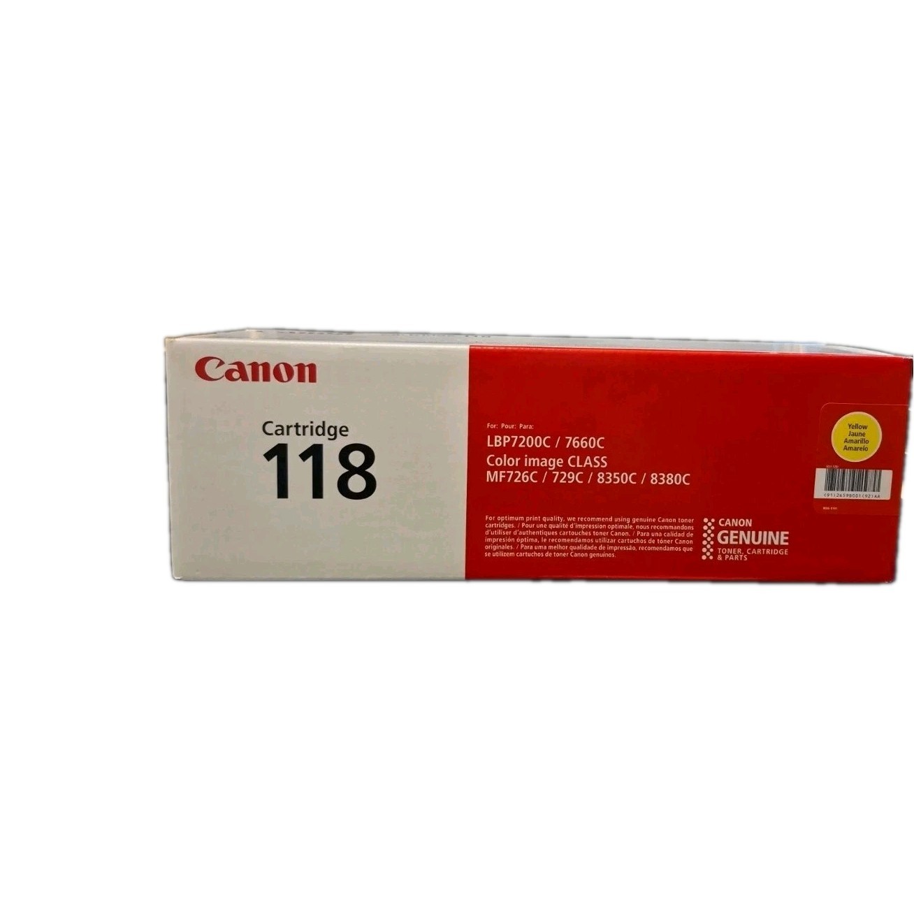 CANON Genuine Toner Cartridge 118 Yellow - New Unopened - Original Canon Product