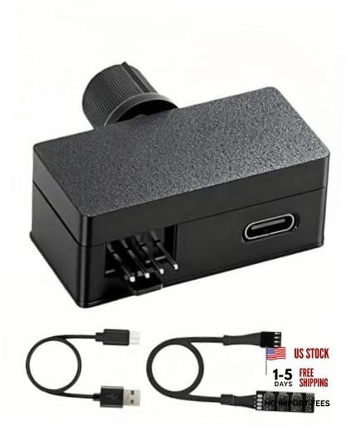 PC Fan Controller, 12V 4Pin PWM Fan Speed Controller with USB C Power Cable