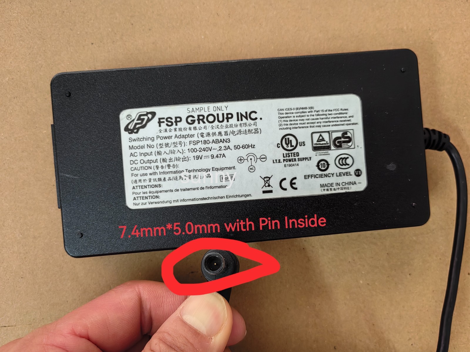 FSP 19V9.47A FSP180-ABAN3 For Intel NUC 180W 7.4mm Pin Series PC Adapter Genuine