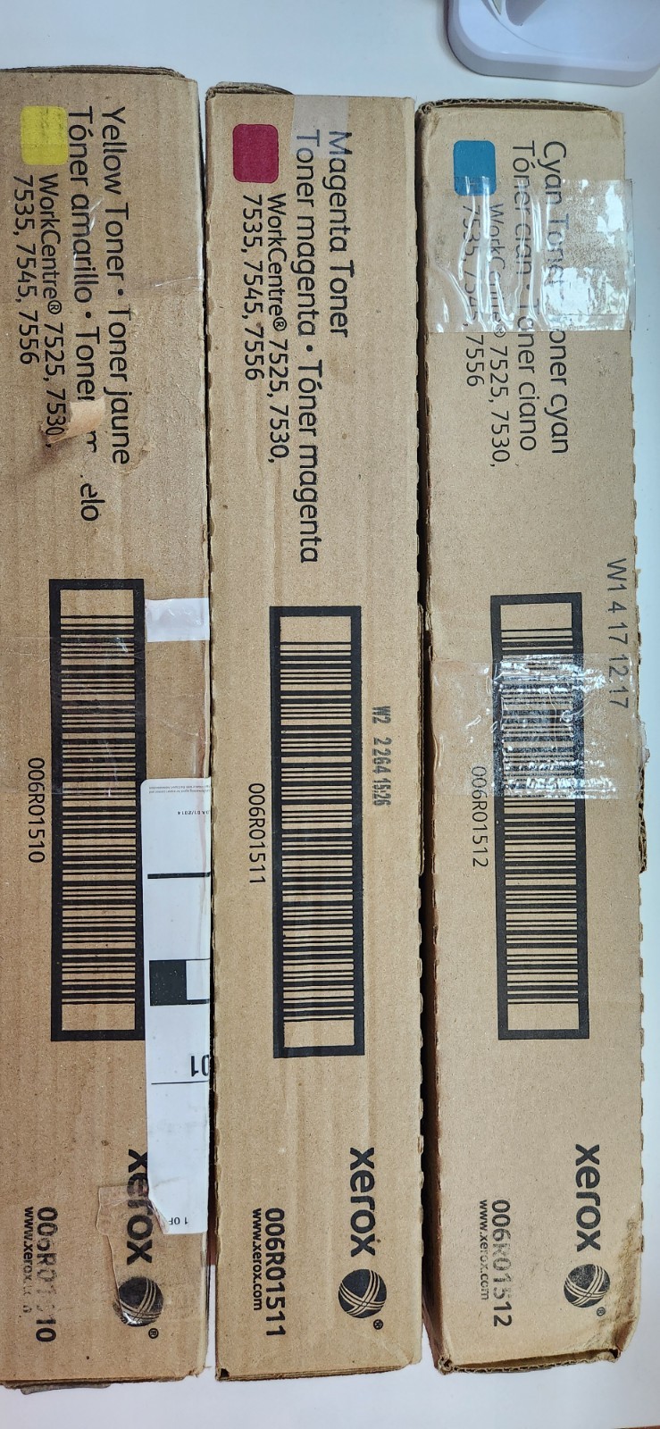 Xerox 006R01512,006R01511,006R01510 Color Toner Set WorkCentre 7425 7430 7435 
