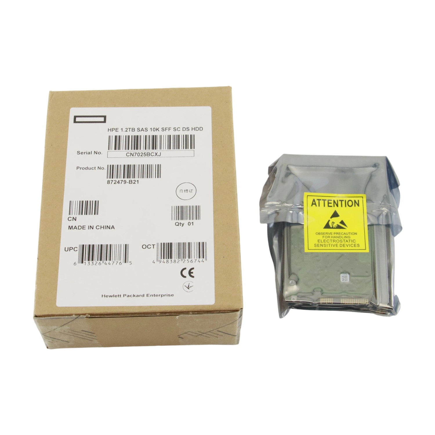 872479-B21 HPE 872737-001 1.2TB 10K 12G 2.5 SAS SC DS HDD INCLUDES HDD TRAY