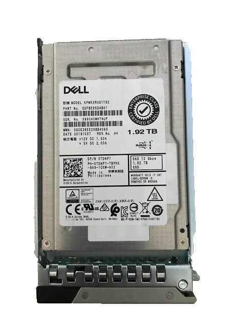 Dell TDNP7 1.92TB Toshiba PM5 12Gb/s SAS 2.5" SSD Above 60% Health