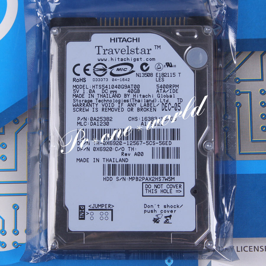 100% OK HTS541040G9AT00 HITACHI 40 GB 2.5" 5400 RPM 8 MB PATA Hard Disk HDD