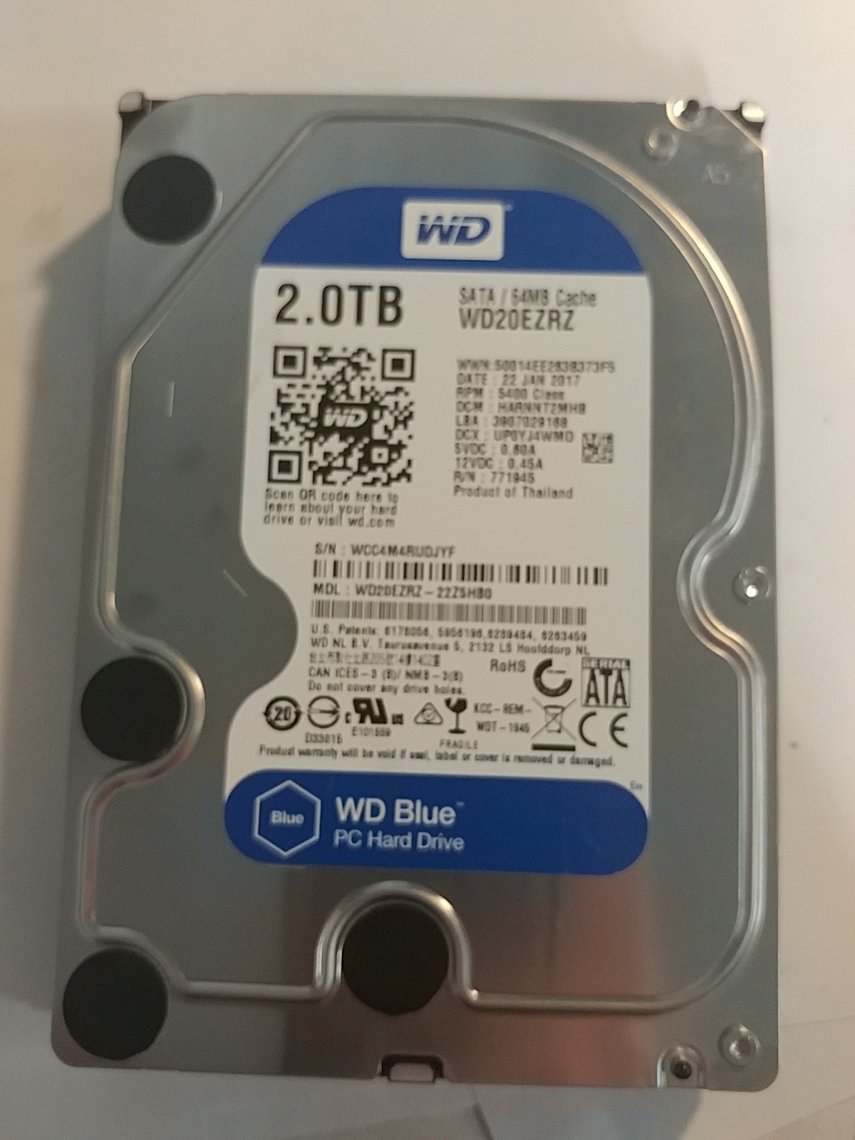 WD Blue 2TB 5400RPM 3.5” SATA III Internal Desktop HDD. Tested