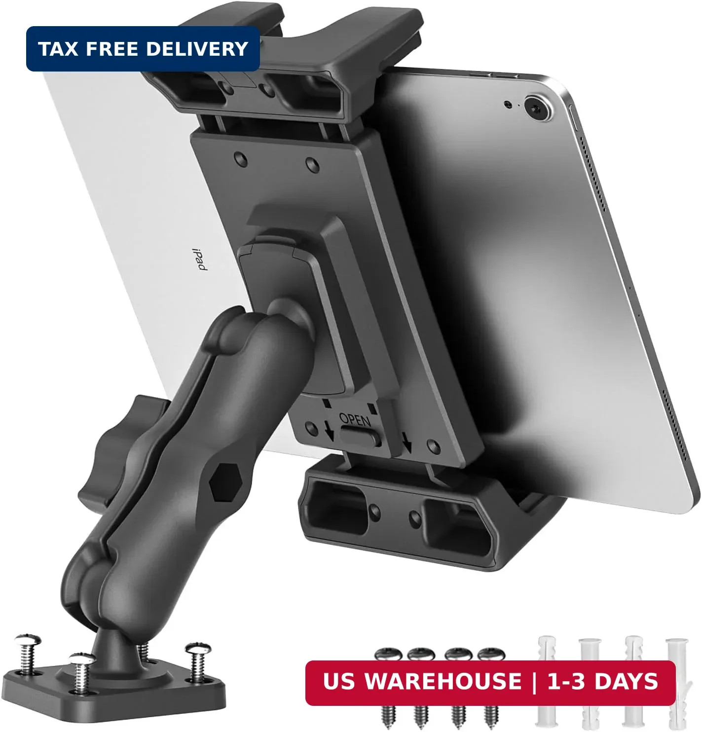 OHLPRO Car Tablet Holder - Heavy Duty Drill Base, Tablet Mount for Truck Compati