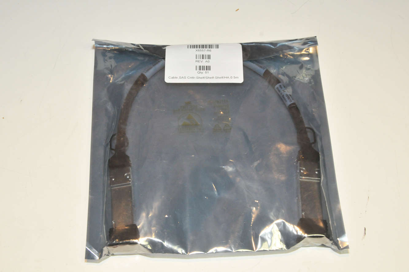 NetApp X6557-R6 External SAS Cable  0.5M   QSFP  112-00176   X6557 A0  New