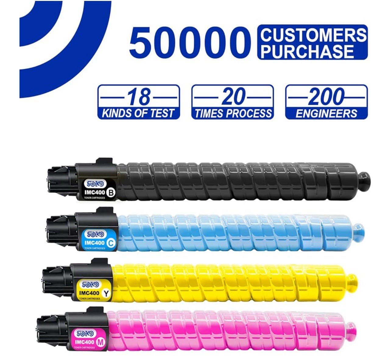 SOKO IM C400 /C300 High Yield Toner Cartridge Replacement (4 Pack)