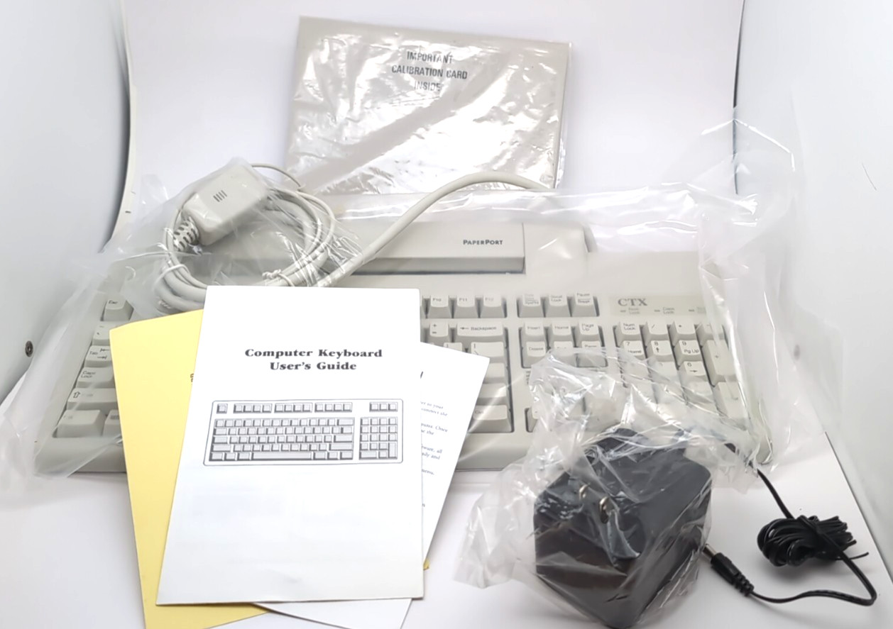 VINTAGE Microsoft PAPERPORT CTX KEYBOARD/SCANNER RT965CTW NEW OPEN BOX