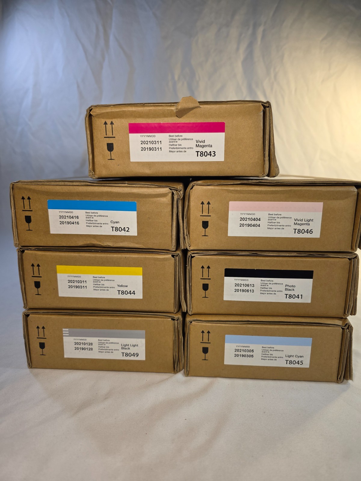 Lot of 7 Epson Ink Cartridge T8041 T8042 T8043 T8044 T8045 T8046 More Exp.2021