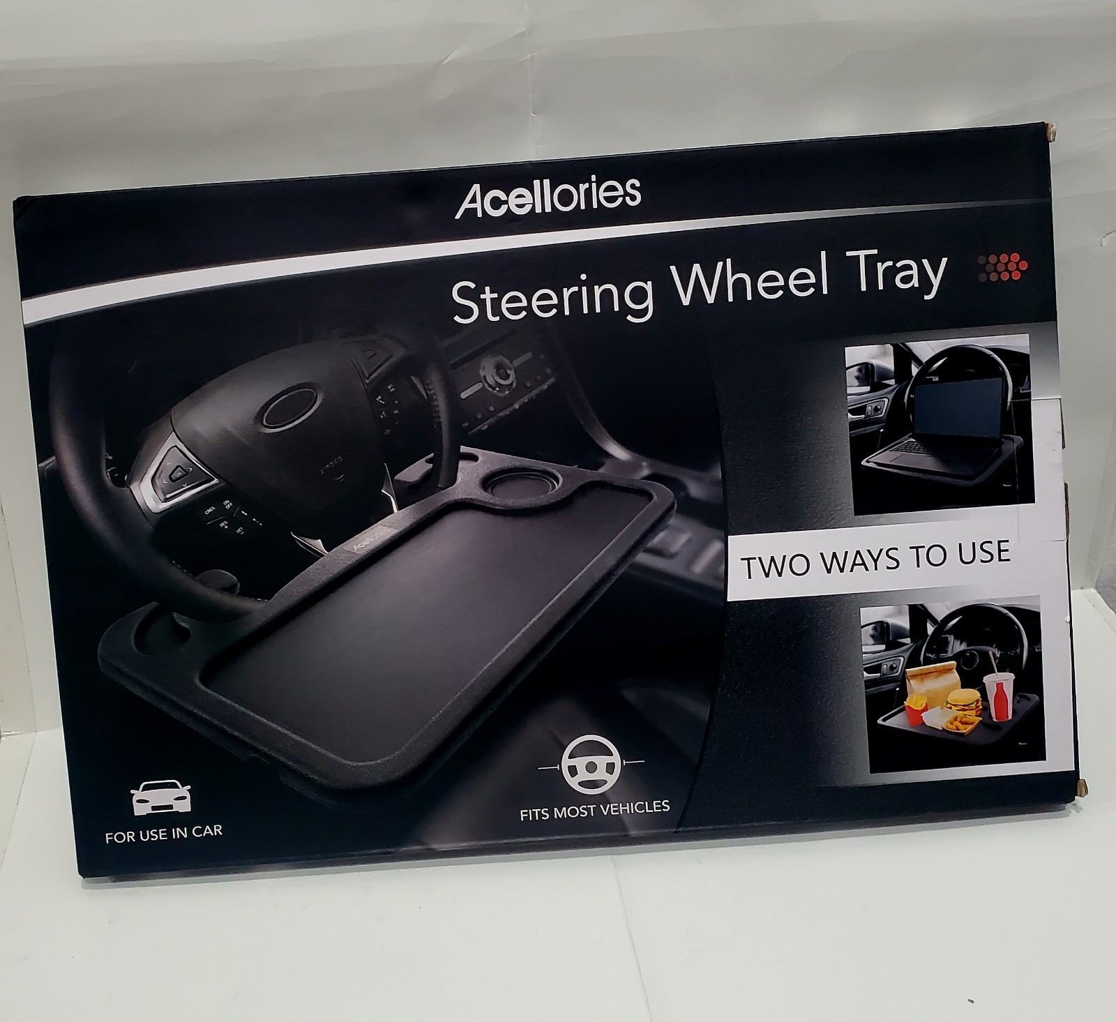 JUSTTOP Car Steering Wheel Desk for Laptop,Multipurpose Travel Car Accessories, 