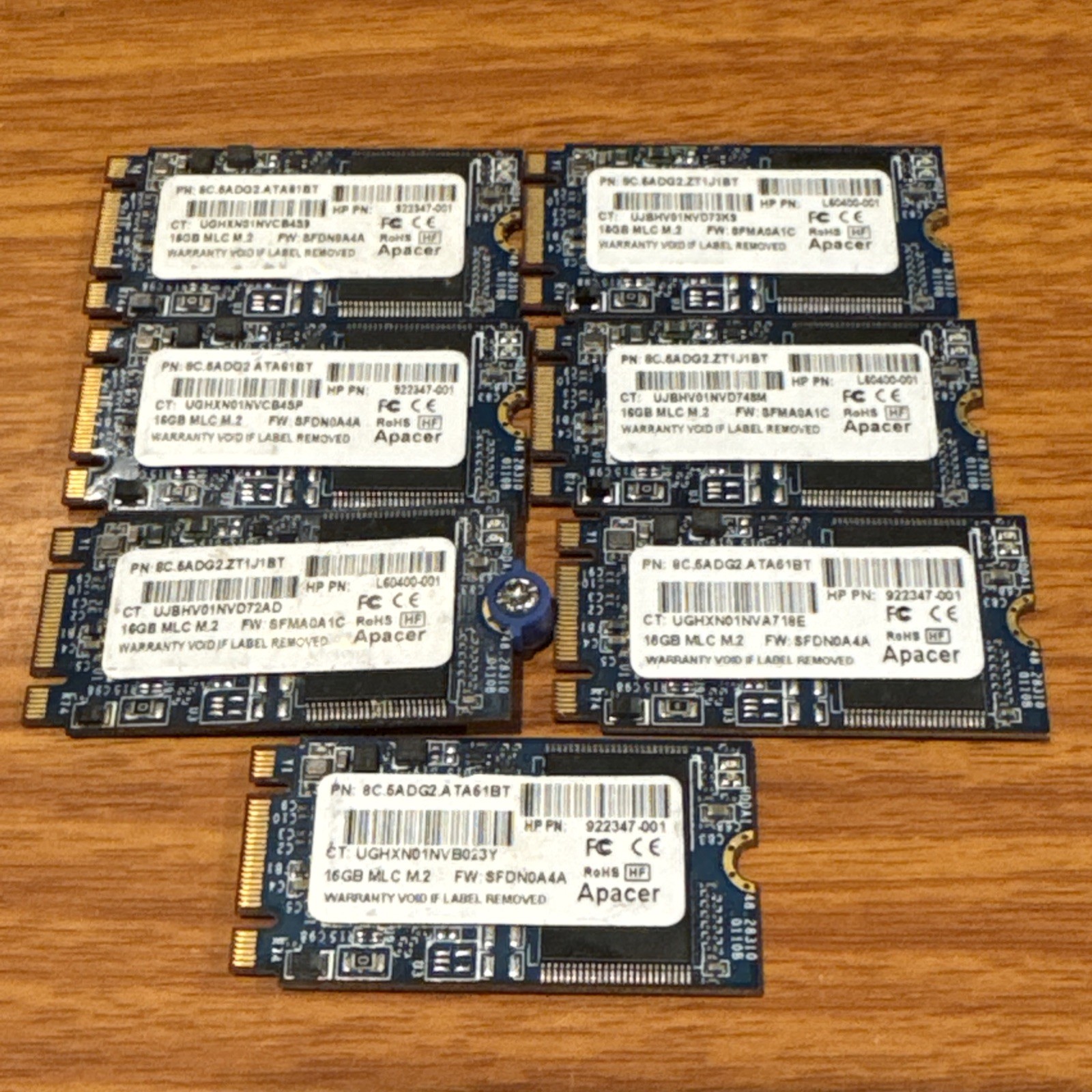 LOT OF 7 Apacer 16GB MLC M.2 SATA SSD