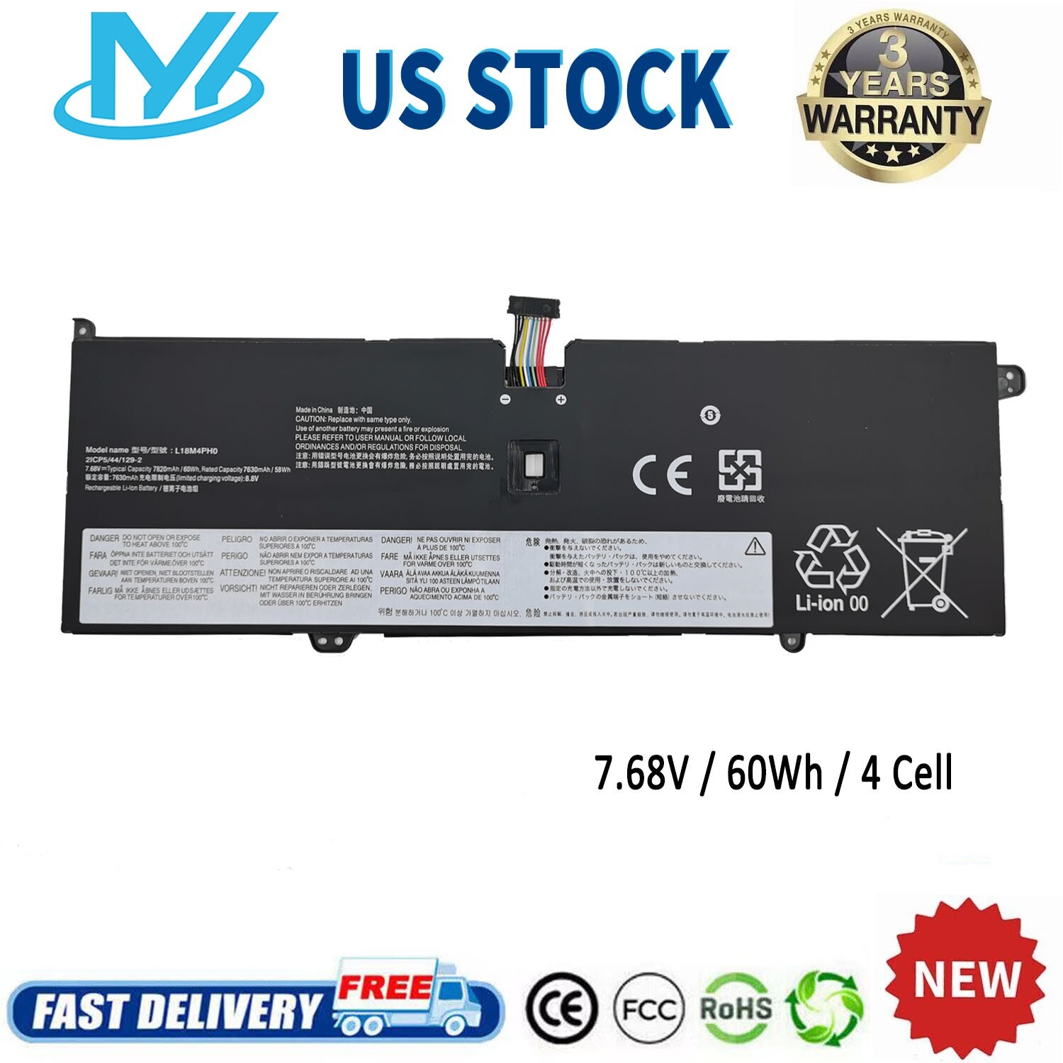 ✅L18M4PH0 Battery For Lenovo Yoga C940-14IIL Yoga C940 14 SP/A L18C4PH0 60Wh