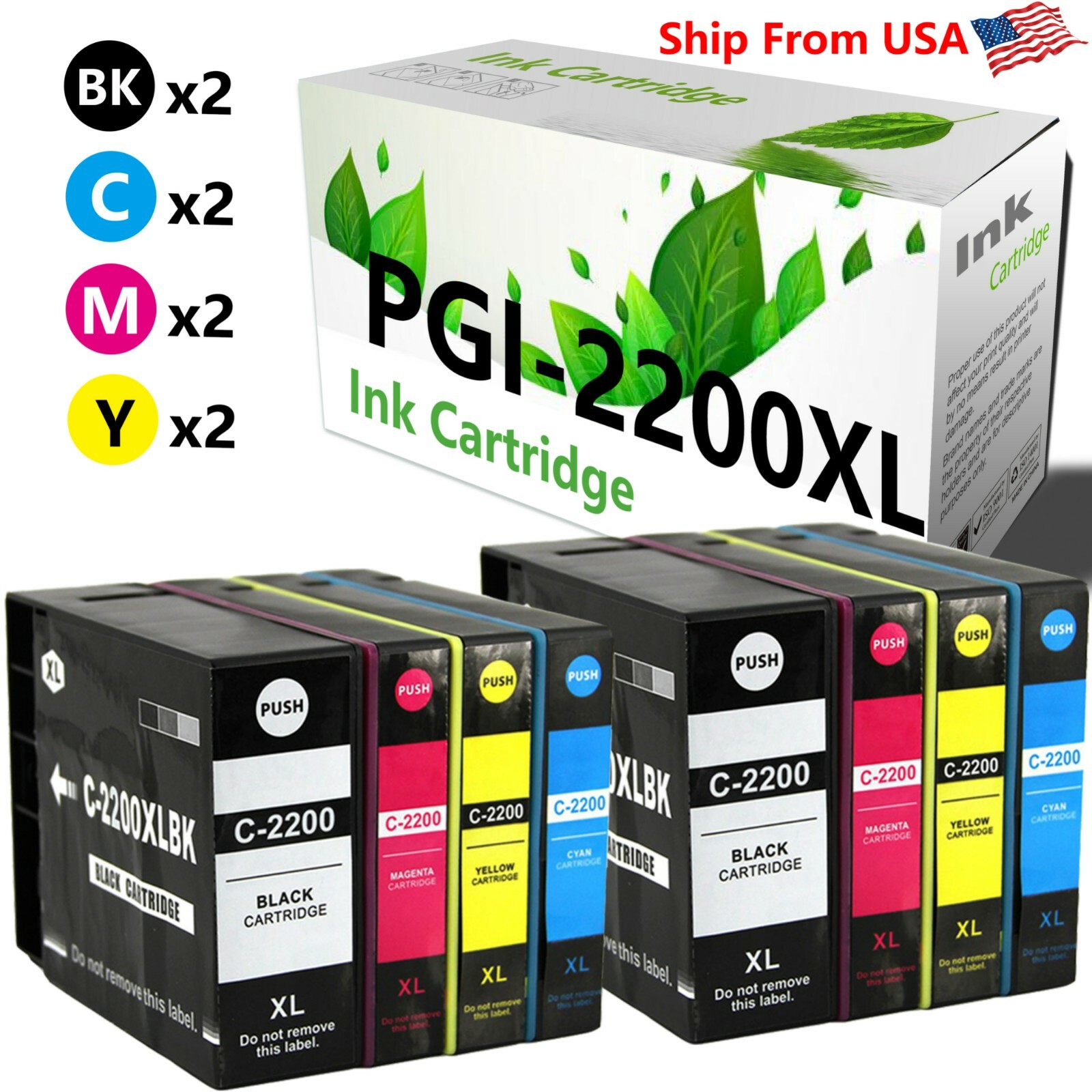 8Pack PGI-2200XL PGI2200XL Ink Cartridge for MAXIFY MB5020 MB5420