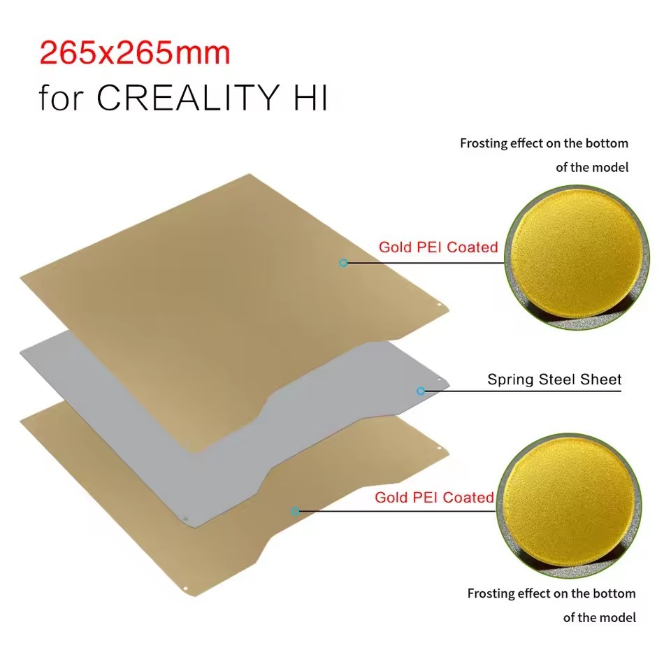 PEY PEO PET PEI Sheet Build Plate 280x265mm For Creality Hi 3D Printer Platform