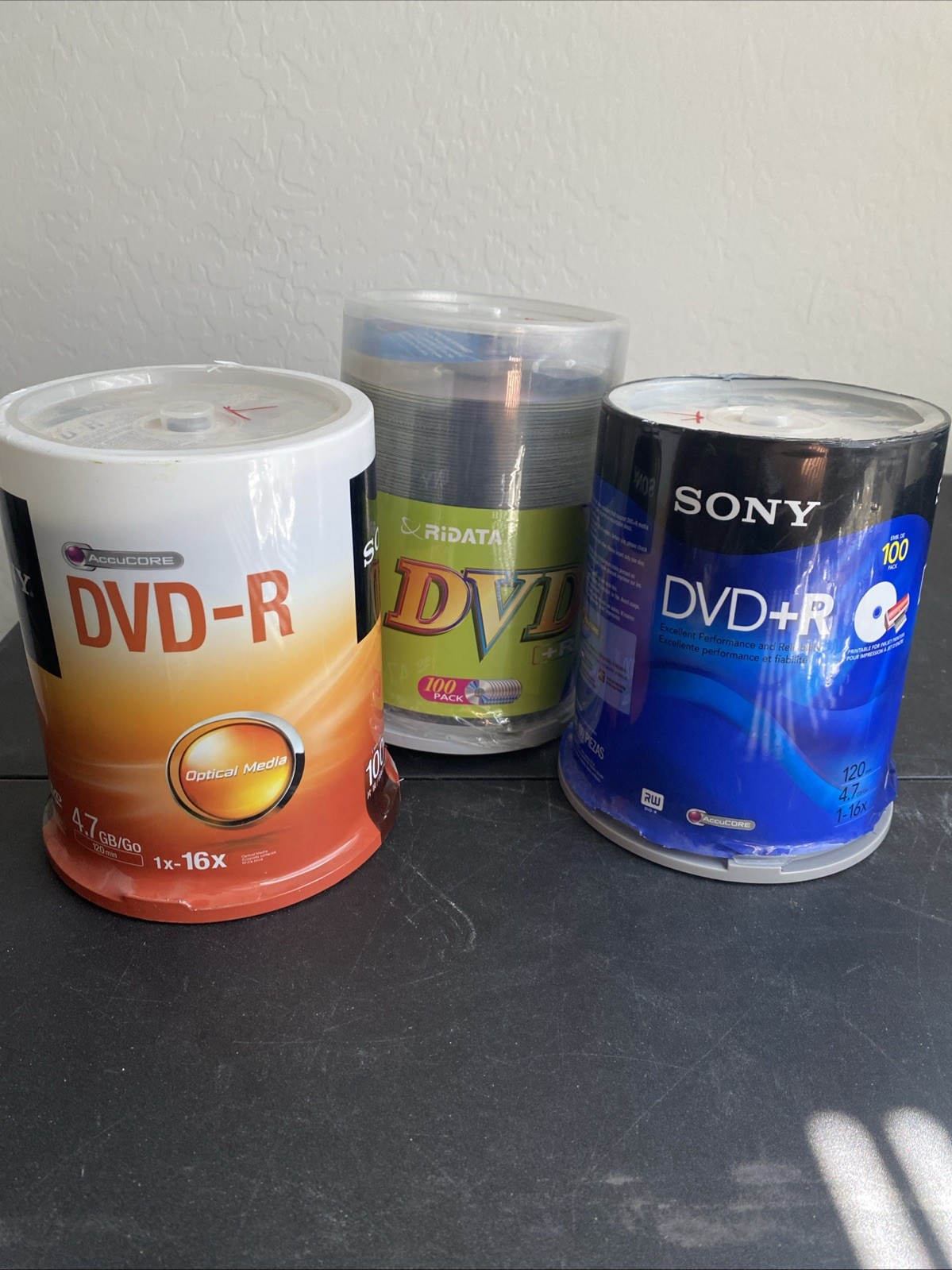 Sony 100DMR47SP DVD-R 16x - 100 Pack + 100 Pack Sony + 100 Pack Ridata