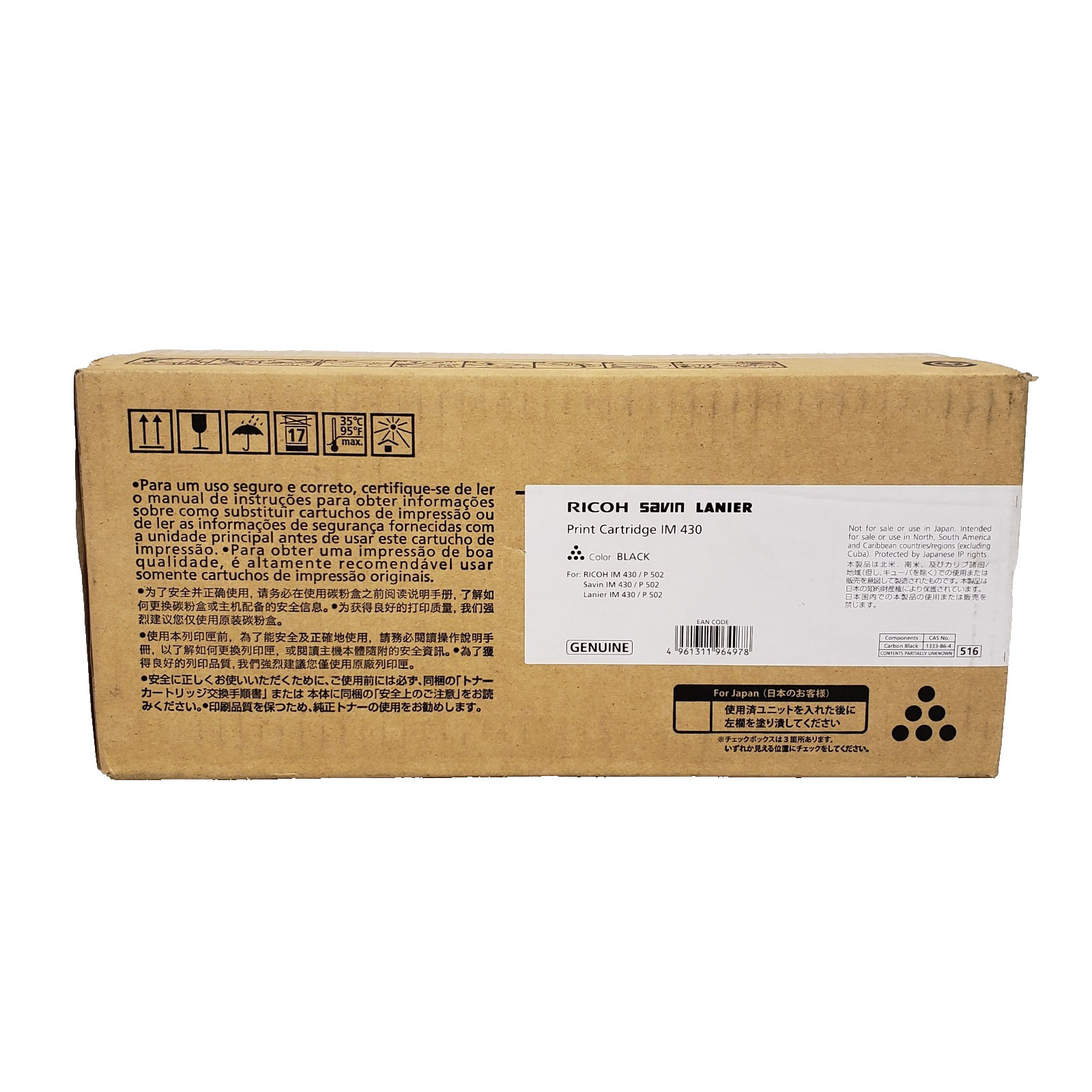 RICOH Genuine OEM 419078 418126 Black Toner Cartridge Savin Lanier IM 430F P 502