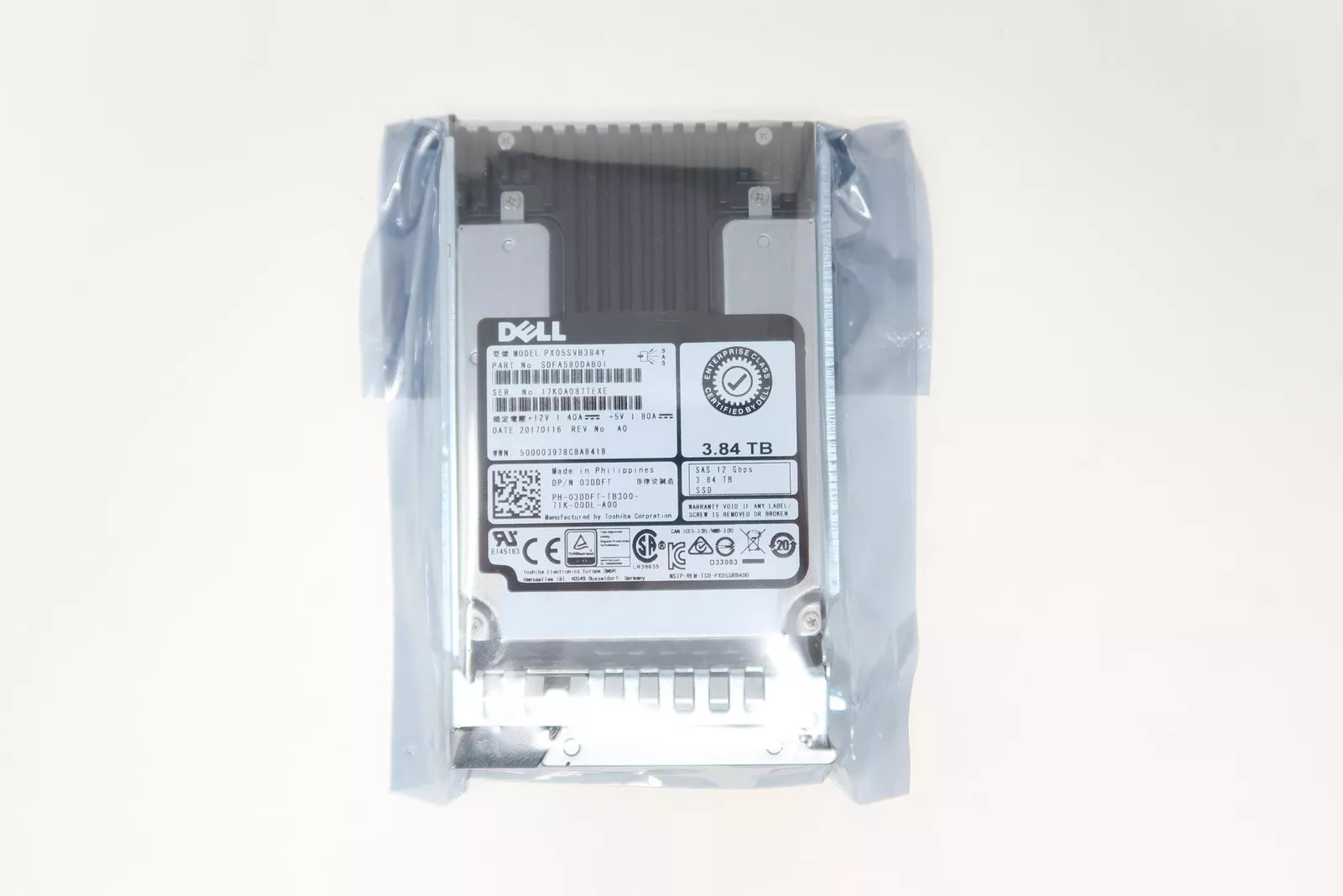 NEW 03DDFT 3DDFT DELL PX05SVB384Y 3.84TB 2.5" SAS 12G MU SSD Solid State Drive