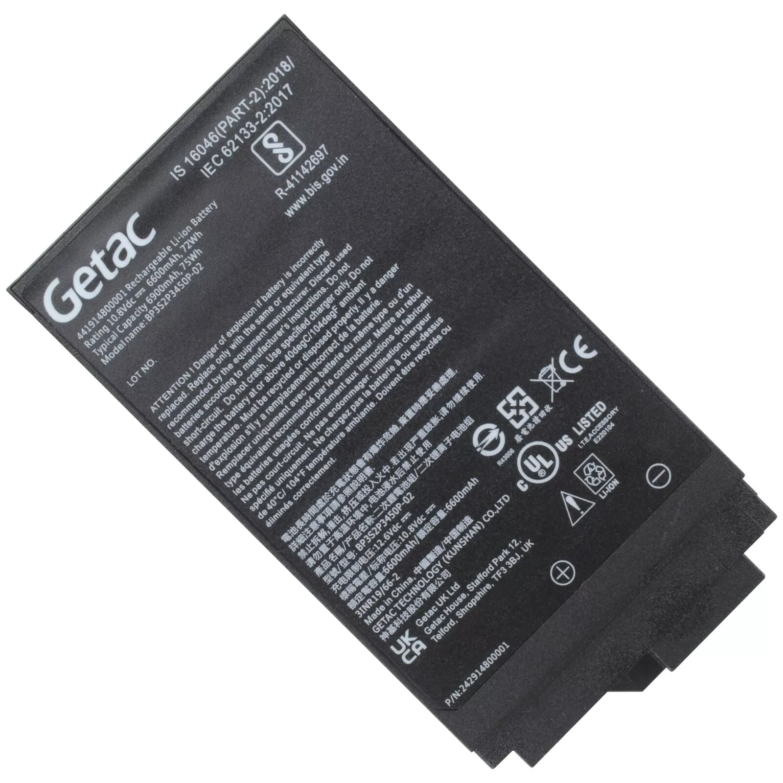 Genuine BP3S2P3450P-02 441914800001 242914800001 battery for GETAC S410 G4 72WH