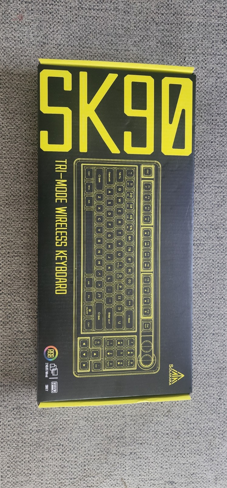 SOLAKAKA SK90 75% Wireless Gaming Keyboard - 4000mAh Tri-Mode (BT5.0/2.4G/USB...