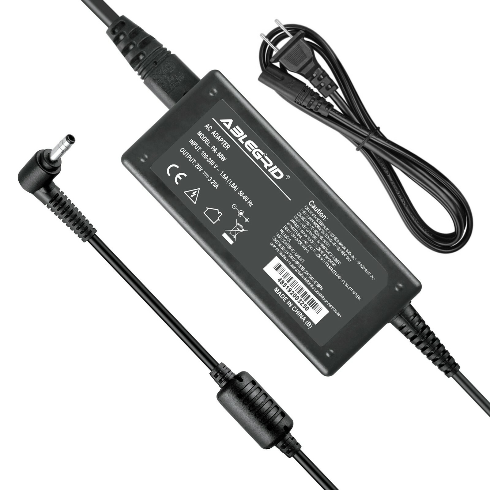 20V 3.25A 65W Power Adapter 4.0mm*1.7mm For Lenovo Ideapad 100-15IBY 80MJ N2940