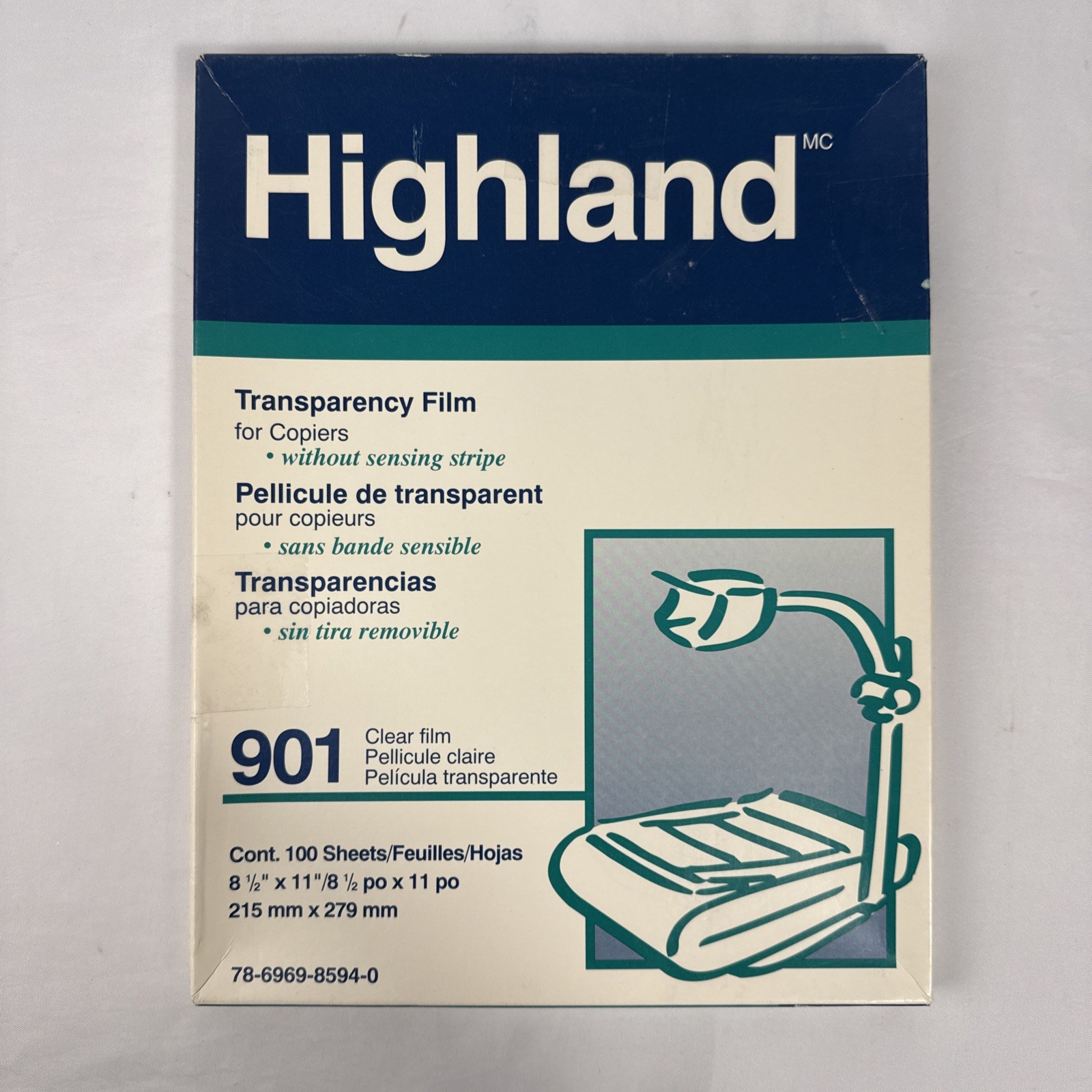 3M Highland 901 Transparency Film for Copiers 8.5"x11"100 Sheets UPC:51125073271