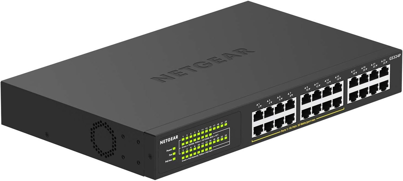24 Port Poe Switch Unmanaged – 24 Port Poe Gigabit Switch with 16 Poe+ Ports (19