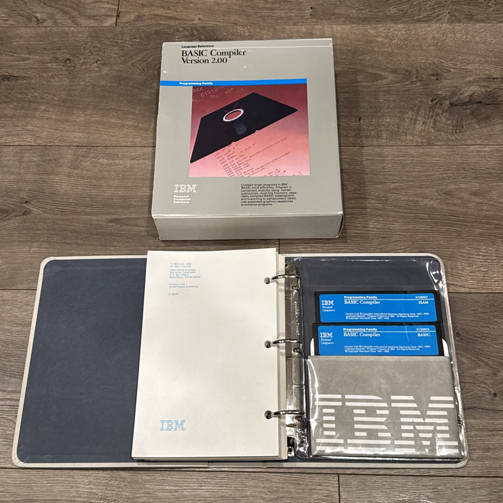 VTG IBM PC BASIC Compiler Version 2.00 Item# 6138603 6138607 - Disks and Manual
