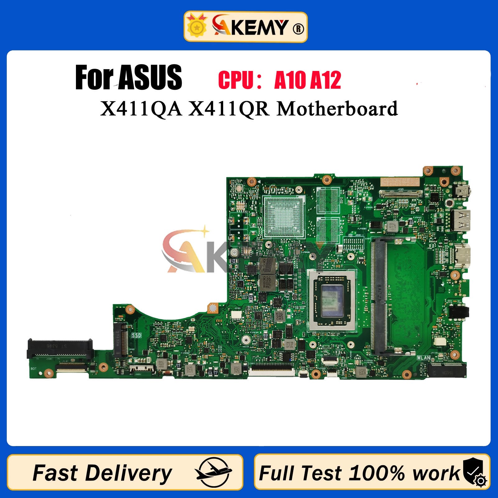 X411QA Mainboard For ASUS S4200U S4000V X411QR X411 X411Q 100% Tests OK CPU A12