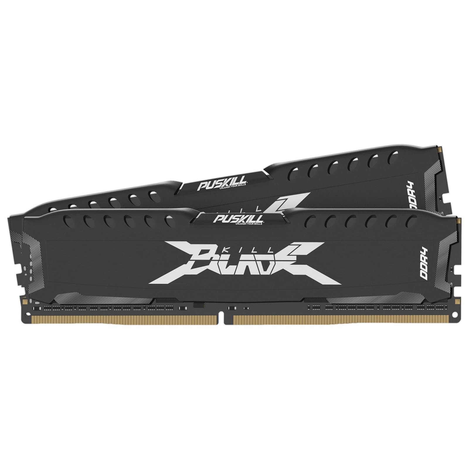 PUSKILL 32GB Kit (2x16GB) DDR4 RAM 2666MHz PC4-21300 (2x16GB), Black