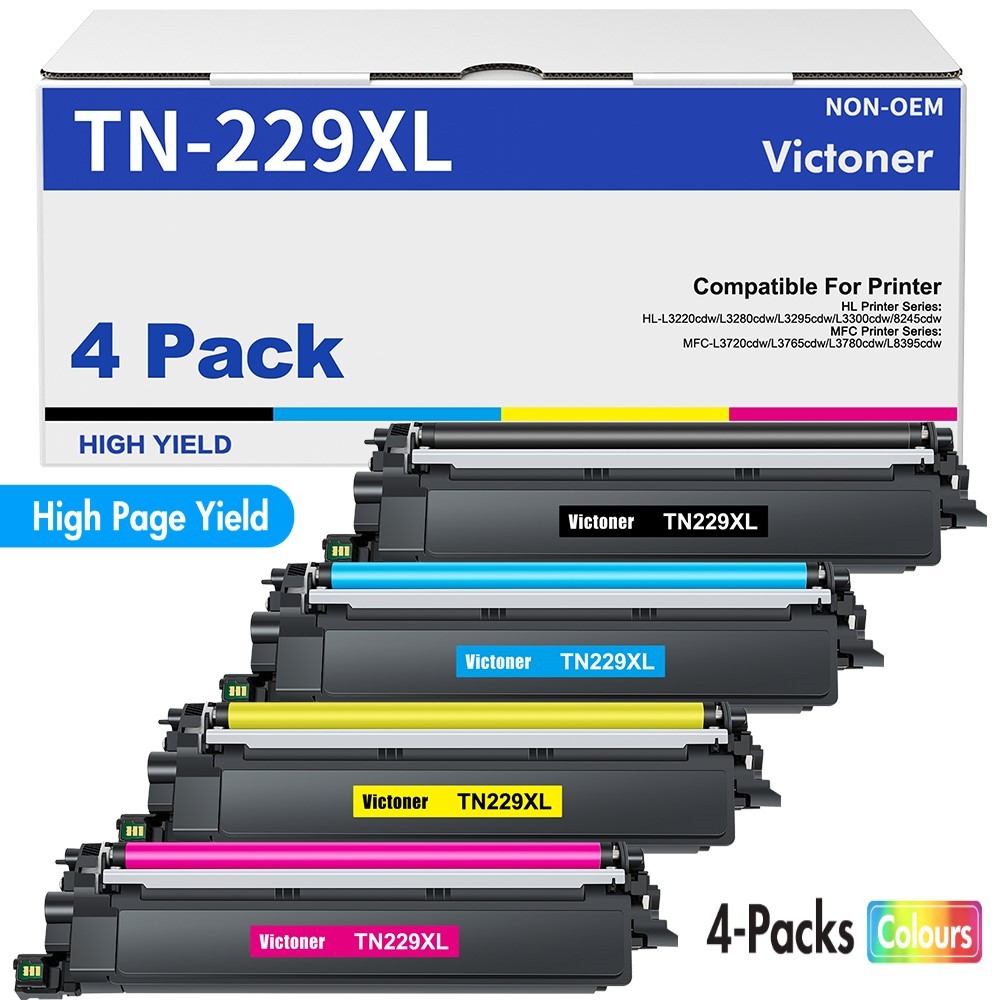 4x TN229 TN229XL Toner fit for Brother MFC-L3780cdw HL-L3280cdw L3220cdw Printer