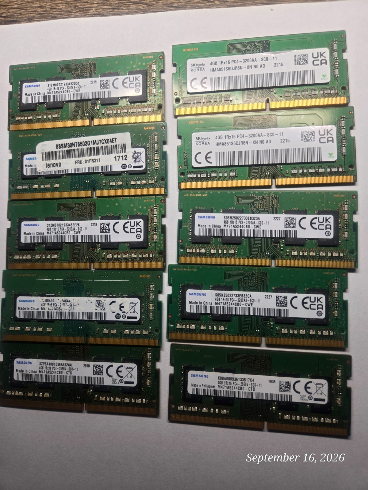 10X DDR4- SDRAMM SODIMM Laptop Memory RAM Mixed Speed
