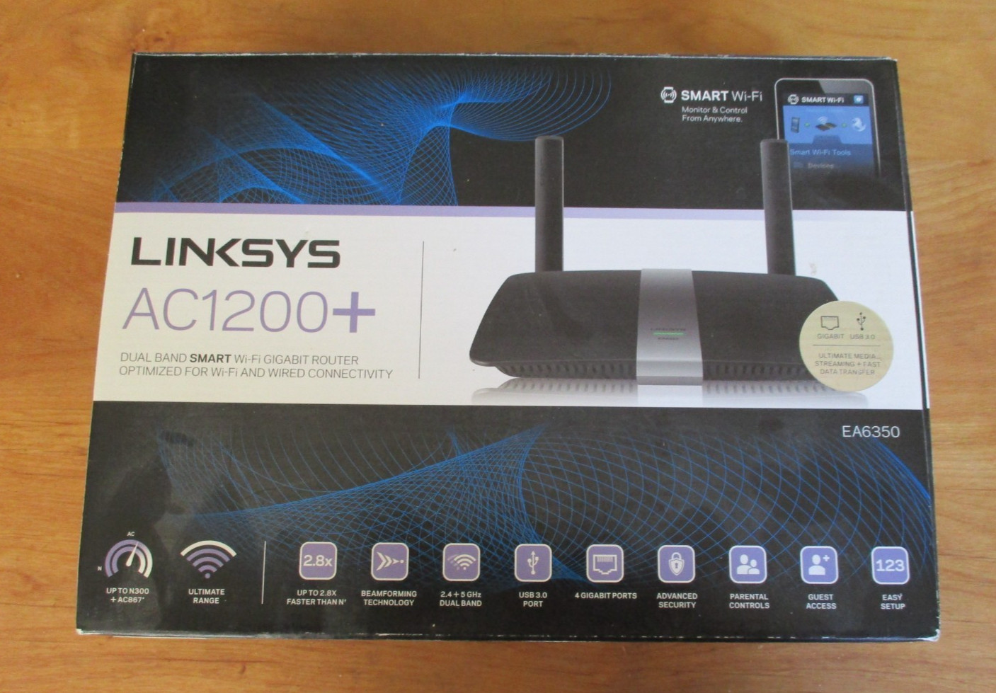 Linksys EA6350 AC1200+ Dual Band Smart WiFi Wireless Gigabit Router
