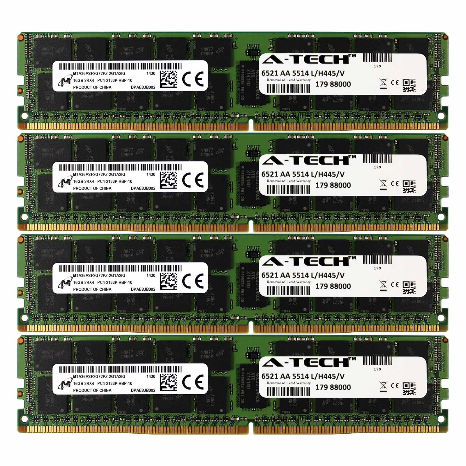 PC4-17000 Micron 64GB Kit 4x 16GB HP Cloudline CL2100 CL2200 G3 1211R Memory RAM