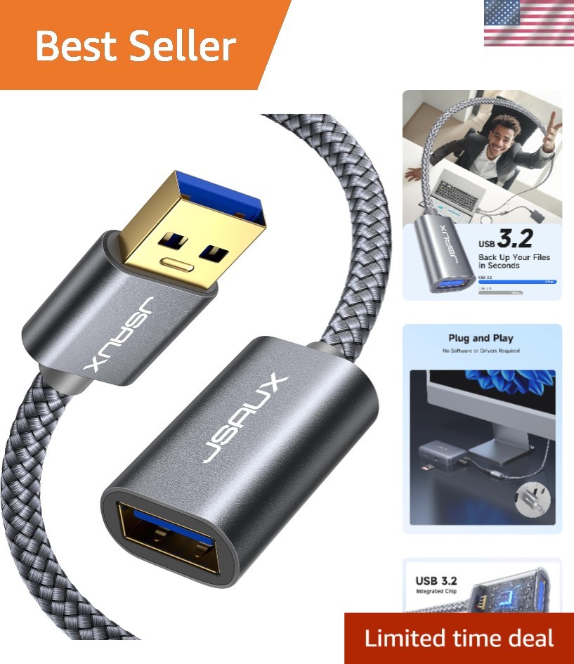 USB 3.0 Extension Cable 3.3FT, USB A Male to Female Extension Cord Durable Br...